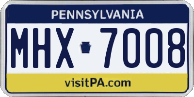 PA license plate MHX7008
