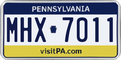 PA license plate MHX7011