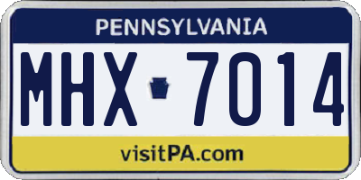 PA license plate MHX7014