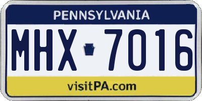 PA license plate MHX7016