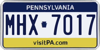 PA license plate MHX7017