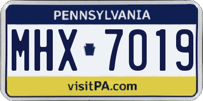 PA license plate MHX7019