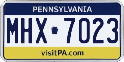 PA license plate MHX7023