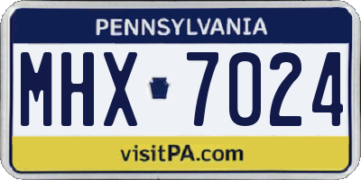 PA license plate MHX7024