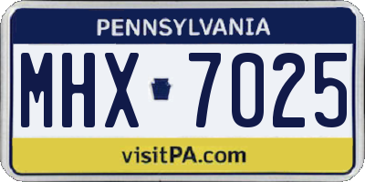 PA license plate MHX7025