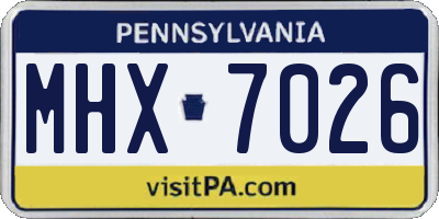 PA license plate MHX7026