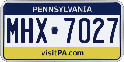 PA license plate MHX7027