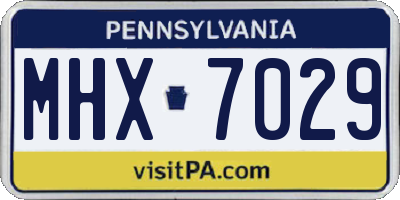 PA license plate MHX7029