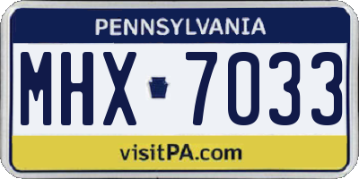 PA license plate MHX7033