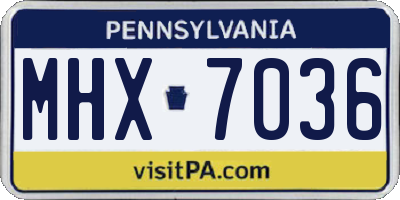 PA license plate MHX7036