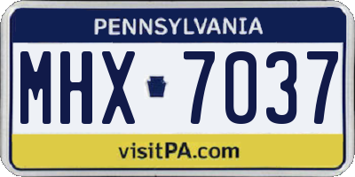 PA license plate MHX7037