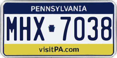 PA license plate MHX7038