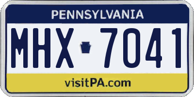 PA license plate MHX7041