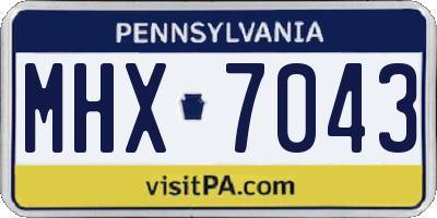 PA license plate MHX7043