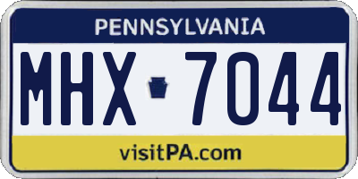 PA license plate MHX7044