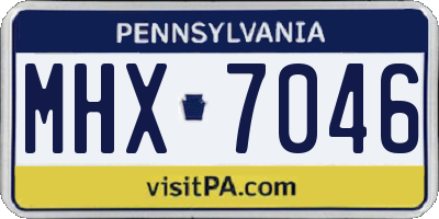 PA license plate MHX7046