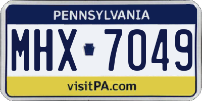 PA license plate MHX7049