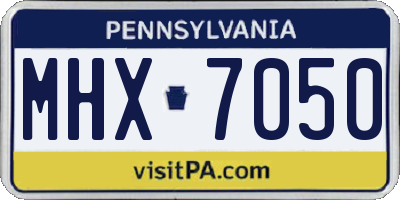 PA license plate MHX7050