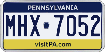 PA license plate MHX7052