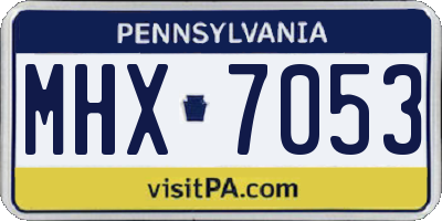 PA license plate MHX7053