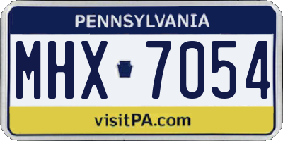PA license plate MHX7054