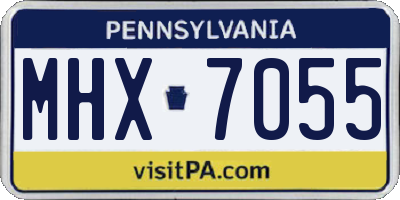 PA license plate MHX7055