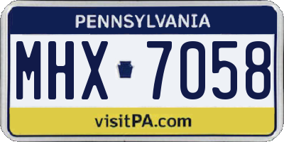 PA license plate MHX7058