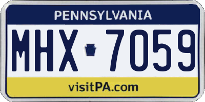 PA license plate MHX7059
