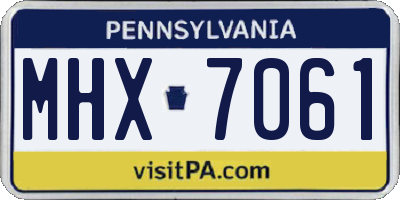 PA license plate MHX7061