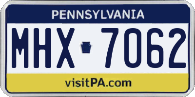 PA license plate MHX7062