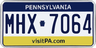 PA license plate MHX7064