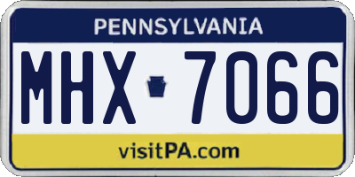 PA license plate MHX7066