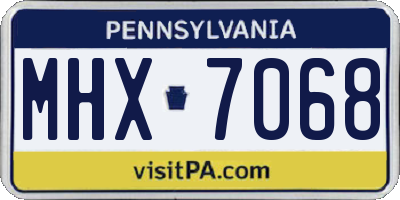 PA license plate MHX7068