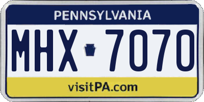 PA license plate MHX7070