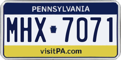 PA license plate MHX7071