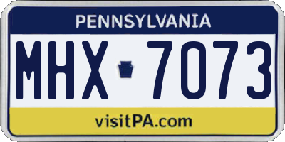 PA license plate MHX7073