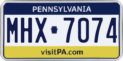 PA license plate MHX7074