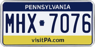 PA license plate MHX7076