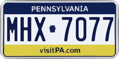 PA license plate MHX7077