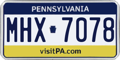 PA license plate MHX7078