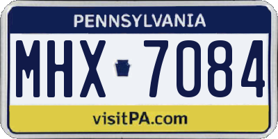 PA license plate MHX7084