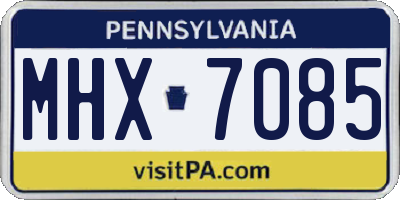 PA license plate MHX7085