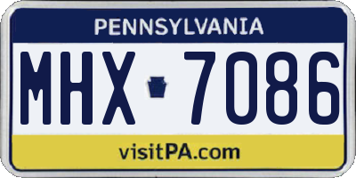 PA license plate MHX7086