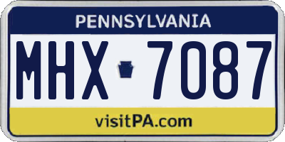 PA license plate MHX7087
