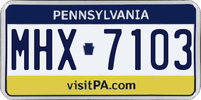 PA license plate MHX7103