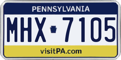 PA license plate MHX7105