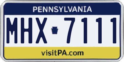 PA license plate MHX7111