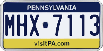 PA license plate MHX7113