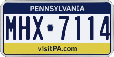 PA license plate MHX7114