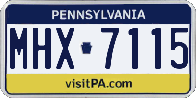 PA license plate MHX7115